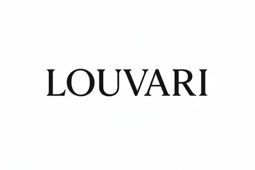 Black 'LOUVARI' logo on a white background